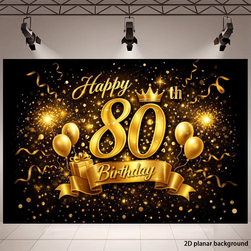 Fondo de Pancarta para Fiesta de 80 Cumpleaños - Adecuado para varios escenarios de celebración de cumpleaños en interiores y exteriores