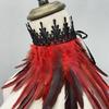 Luxury Natural Punk Stage Performance Cosplay Props Feather Choker Neck Wrap Lace Collar Necklace