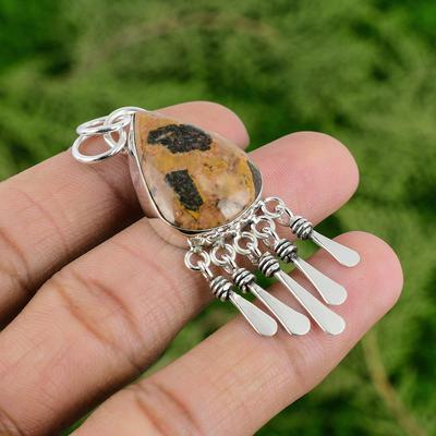 Daughters Day Deal Natural Bauxite Bezel Mother New Pendant Jewelry 925 Silver