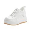 Spring and Autumn Women's Shoes New Heightening Thick-soled Inner Heightening Heels Casual Small Lace-up Versatile Single Shoes