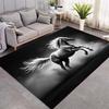 Single Galloping Brown Horse Sunset Meadow Print Area Rug Wildlife Animal Non‑Slip Rectangular Floor Mat Horse Lover Bedroom Home Decor Rug