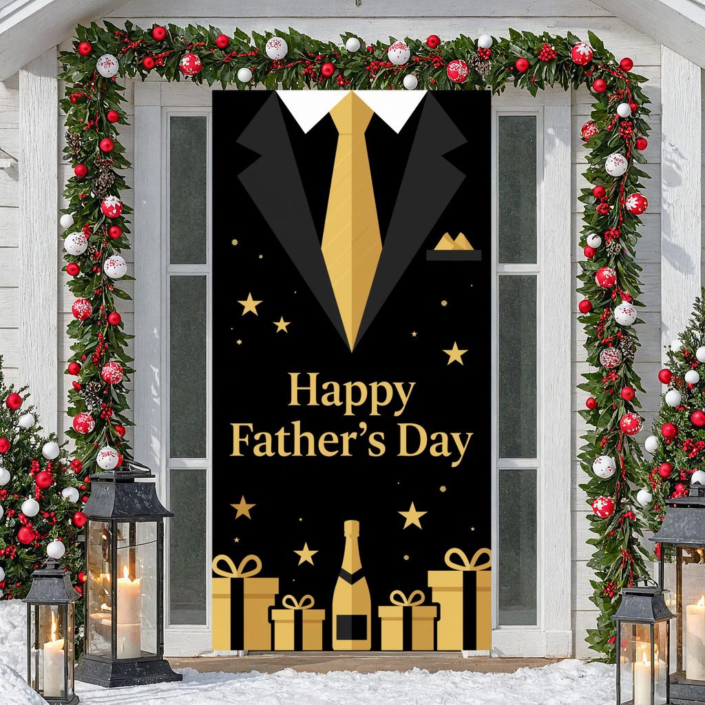 Dad Appreciation Display Celebration-themed Decor Father's Day Party Banner Father's Day Background Suit Tie Design For Indoor