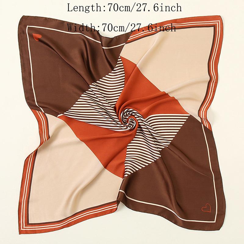 Mode Geometrische Streifen 70 Quadratischer Schal Satin Seidenschal Muslimischer Hijab Frau Luxus Hohe Qualität Stirnband Femme Seidenschal