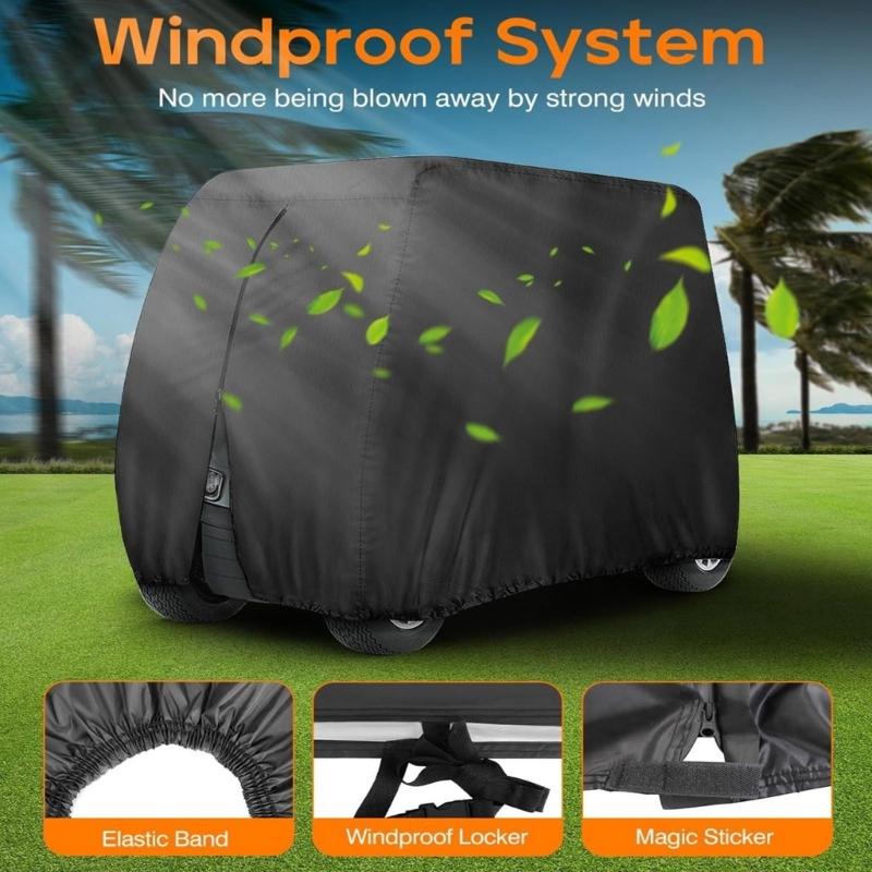 4 Passenger Golf Cart Weatherproofed Cover Heavy Type Compatibility With Cart Brands Dusts Resistant