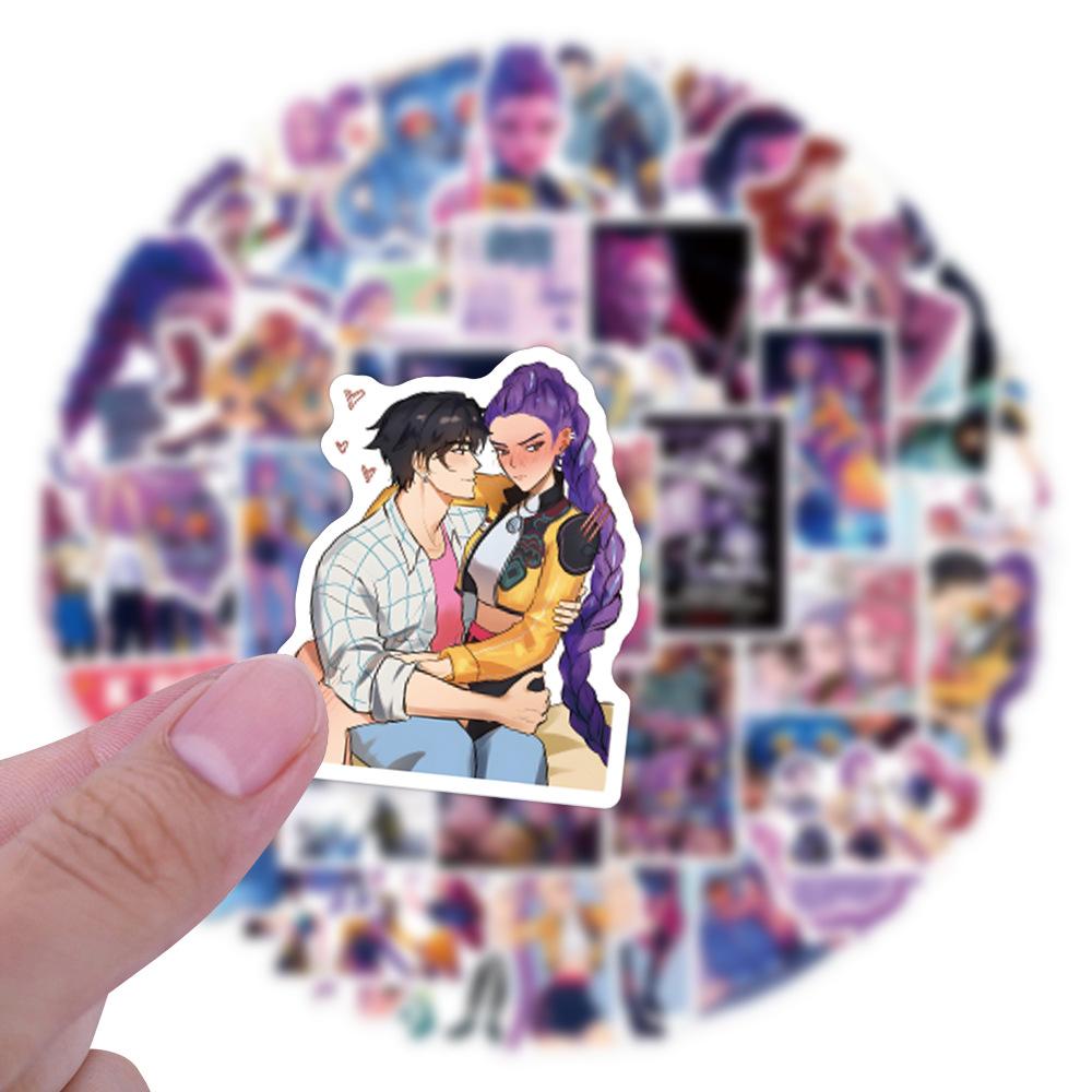 55 Stück Anime KPop Dämonenjäger Sticker Dämonenjäger Tiger DIY Sticker Scrapbooking Handy Gepäck Skateboard Wasserdichte Aufkleber