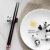 8Pcs/set Cute Writing Brush Pen Holder DIY Ceramic craft Panda Ornament  Dining Table