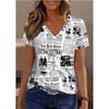 Summer Printed Women's T-shirt, Outdoor Daily Casual Fashionable Retro Clothing