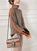 Women's Slimming Striped High Neck Long Sleeve Sweater, Petite Fit, Autumn/Winter 2025 European Style.