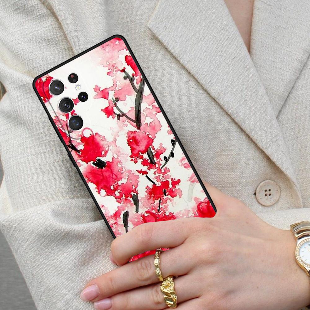 Japanese Cherry Tree Blossom Cell Phone Case for Samsung Galaxy S26 Ultra S25 S24 S23 S22 S21 S20 Note10 Cover