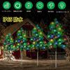 Solar Garden Lights, Christmas Illumination Lights, Set of 4, Built-in Christmas Tree Lights, Automatically Turns On At Night, Christmas Decorations,