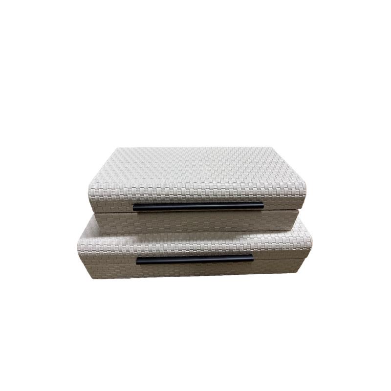 

Modern Wooden Jewelry Box with Arc Woven Pattern - Ideal for Home, Model Rooms, or Hotels 250x130x65 mm