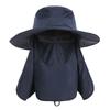 Sun Hat UV Protection Cap Wide Brim Nylon Breathable Quick Dry UPF 50+ Fishing Hat with Removable Fa