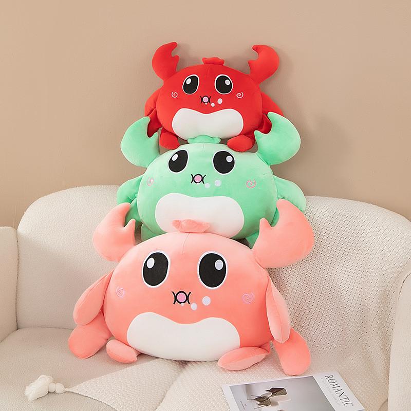 Cartoon Crab Hairy Plush Toy Stuffed Animal Doll Decorations Kids Gift Cute