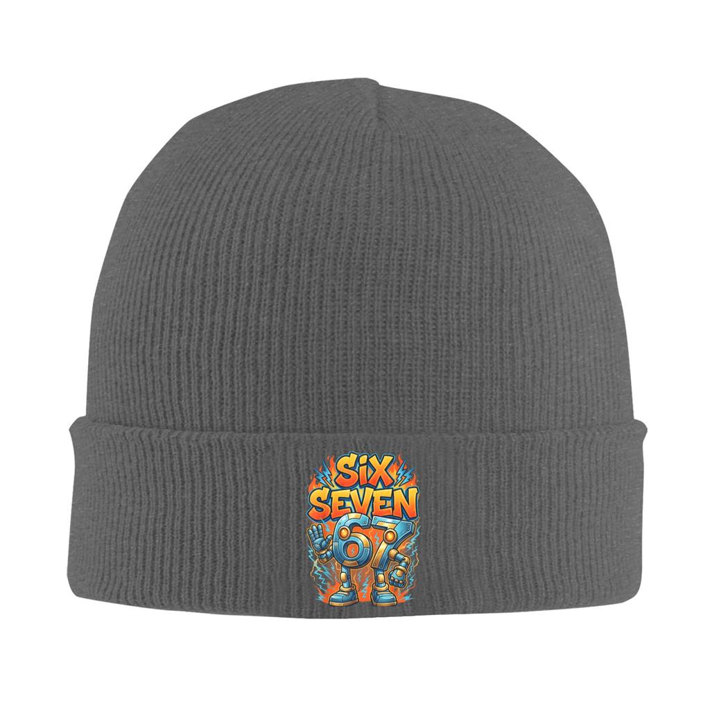 67 Six Seven Meme 67 Funny Brainrot Gaming Bonnet Hats Beanie Hats Design Skullies Beanies Trendy Female Male Gym Head Wrap Cap