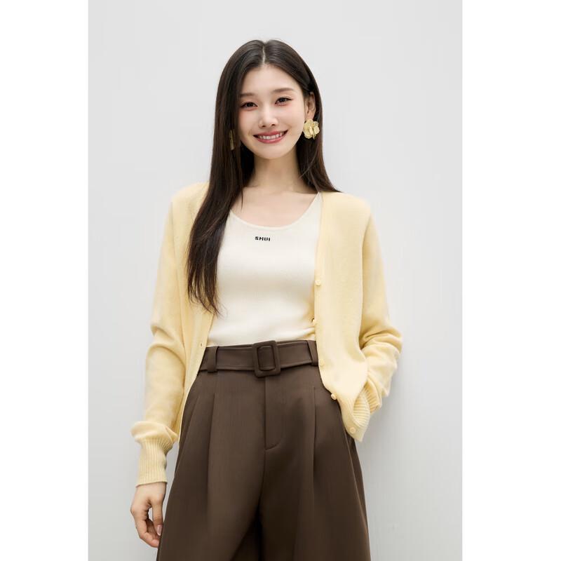 Autumn Water Beauty 100% Merino Wool V-Neck Cardigan