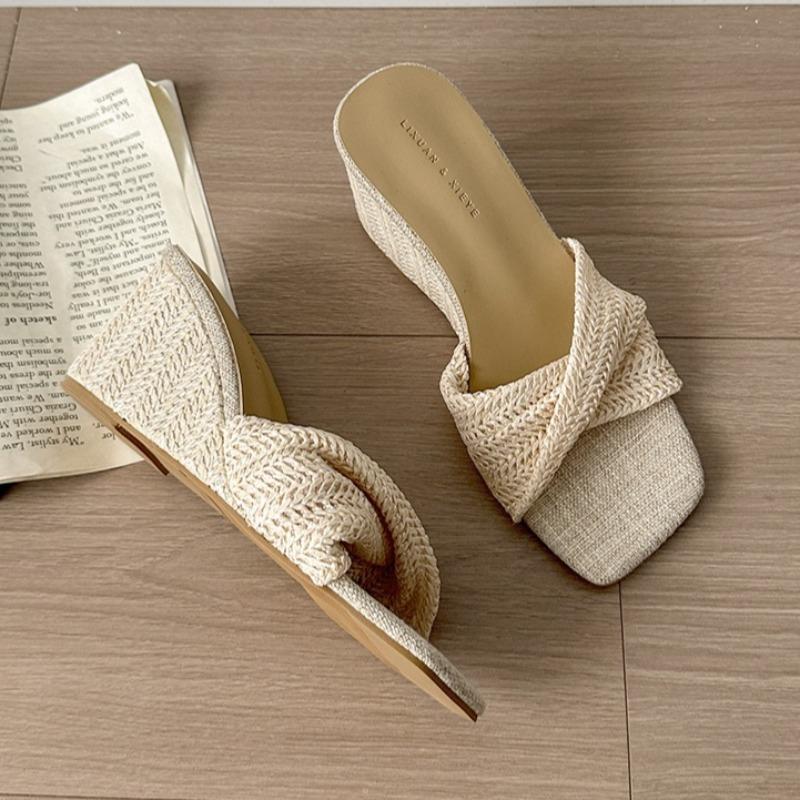 Fashion Wedges Women's Slippers High Heels Designer Shoes Summer Fashion Sandals 2025 Casual New Flip Flops Dress Sandalias De Mujer