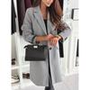 Minimalistischer Wollmantel mit langen Ärmeln für Damen - Herbst- und Winterstil