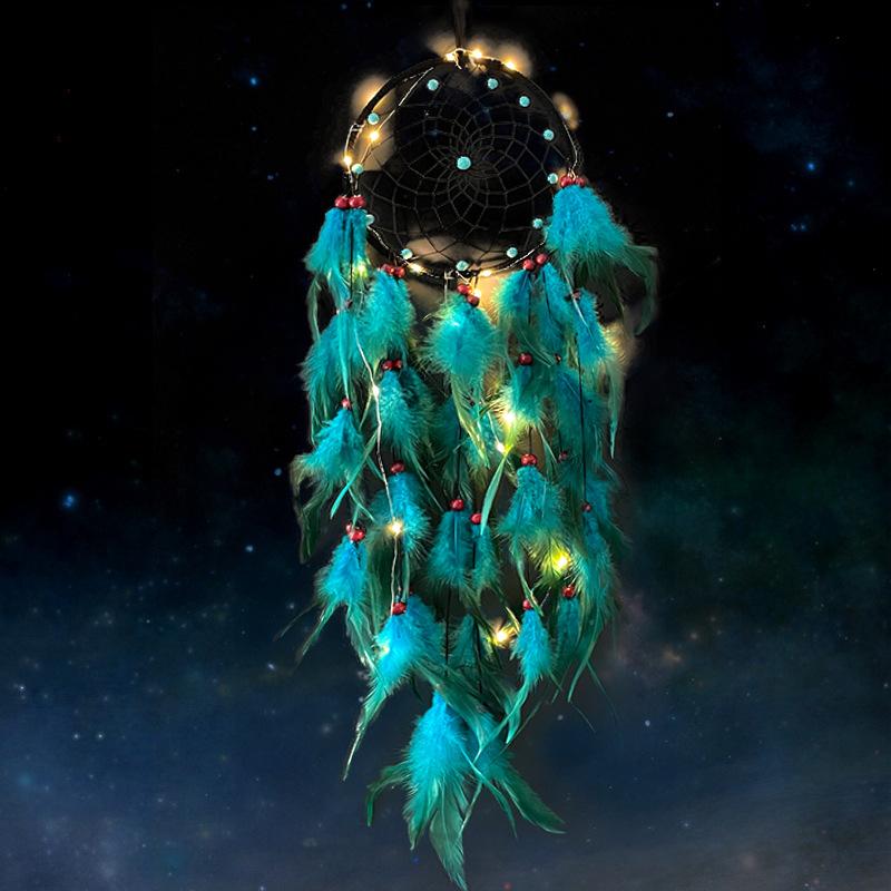 

Bohemian Turquoise Fringe Catcher, Statement Wall Art for Living Room, Popular Macrame Wind Chime, Wuting Collection Decor 60cm 16cm