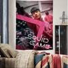 TV S-Squid Game Bedruckter Großer Wandteppich Kunst Science-Fiction Zimmer Heimdekor Dekor Decke