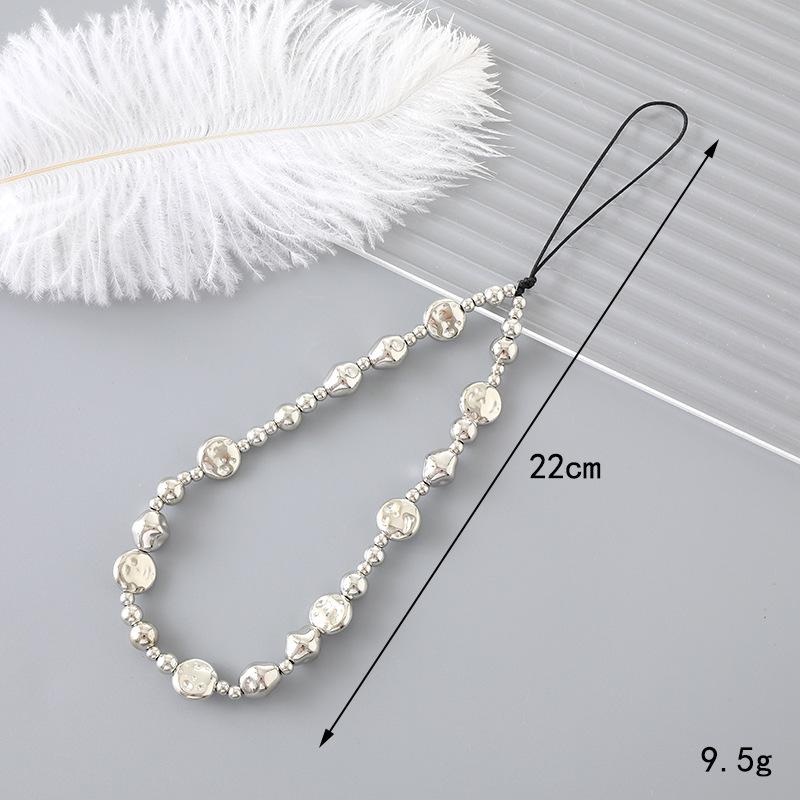 Korean Love Heart Beaded Phone Chain & Keychain Set for Women