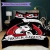 Retro Rock Poster Pattern Bedding,Quilt Set Quilt Cover Pillowcase Home Birthday Gift (1*duvet cover+2*pillowcase,without core)SSJT0917544