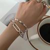 Retro Geometric Square Buckle Bracelet - Women's Minimalist Versatile Jewelry