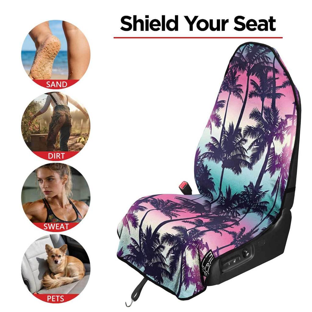 Universal Car Seat Towel Cover: Front Seat Protector for Gym, Workout, All Seasons - Fits Most Vehicles