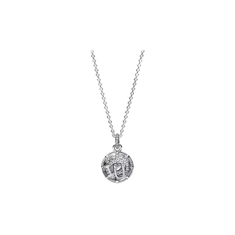 Pandora Brilliant Sweet Love Pendant 925 Silver Necklace Women Silver 392599C01-50 серебряный
