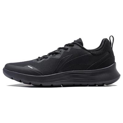 Li Ning Light Feather Comfortable Textile, TPU Slip Resistant Abrasion Resistant Low Top Running Shoes Men's Black ARST065-1