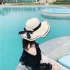 Large Straw Weave Sun Hat Wide Brim Fisherman Hat Elegant Sunscreen Bucket Hat  Outdoor