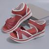 New Women's Flat Thick Sole Beach Sandals Magic Tape Adjustable Casual Summer Shoes