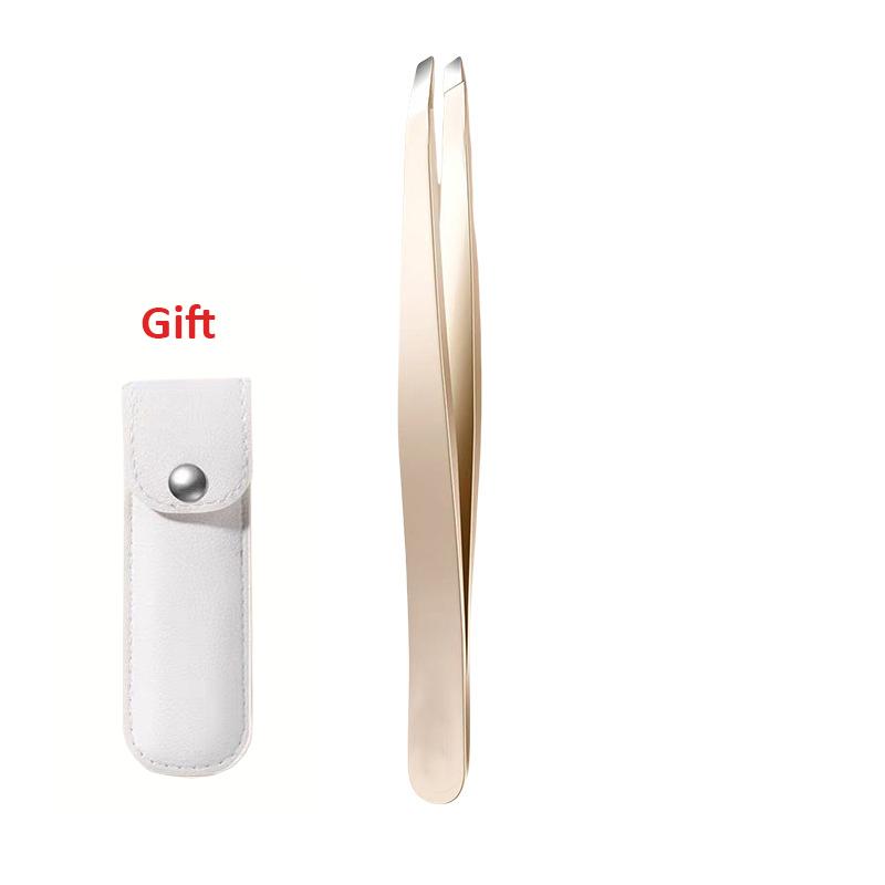 Stainless Steel Precision Tweezers for Eyebrows, Eyelashes, Beard & Mustache High-Accuracy Round Head, Seamless Clamping