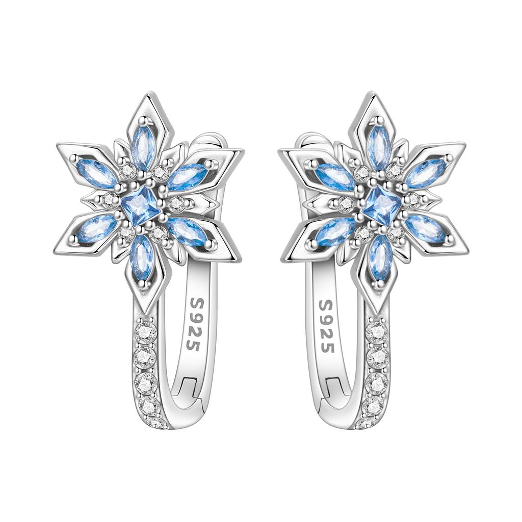 New 925 Sterling Silver Christmas Dangle Earrings Holly Snowflake Bell Design Drop Earring Jewelry Christmas Gift For Women Girl
