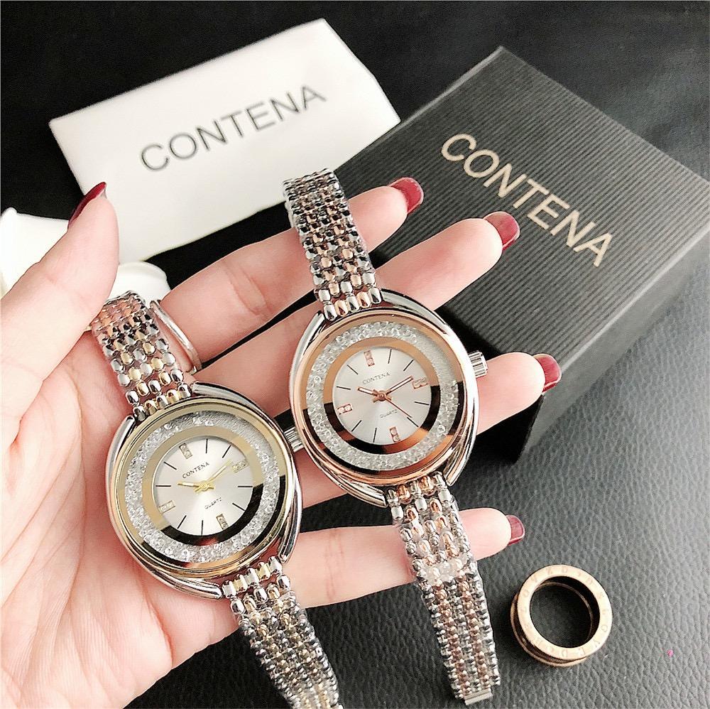 CONTENA Montre à diamant en cristal Montre de mode pour femme