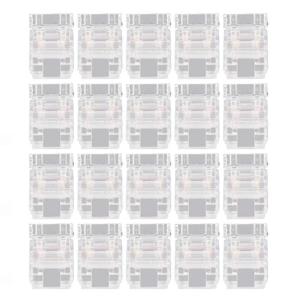 20pcs 10mm LED Strip to Wire Connector COB Solderless LED Connectors  For Kitchen