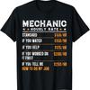 Mechanic Hourly Rate Funny Worker T Shirt - Men's Summer Cotton Graphic Tee