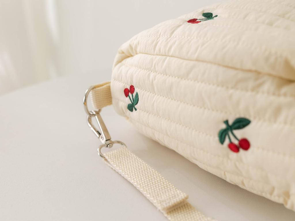 Happy RURU Quilted Diaper Large Korean Perfect for Baby Showers and Gifts Pouch, Capacity, Cute, Design, (Cherry Blossom)