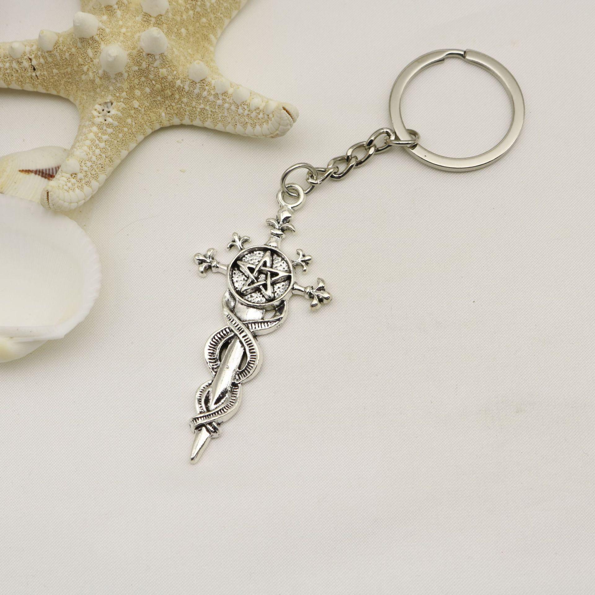 Hot-Selling Simple Star Sword Keychain Pendant