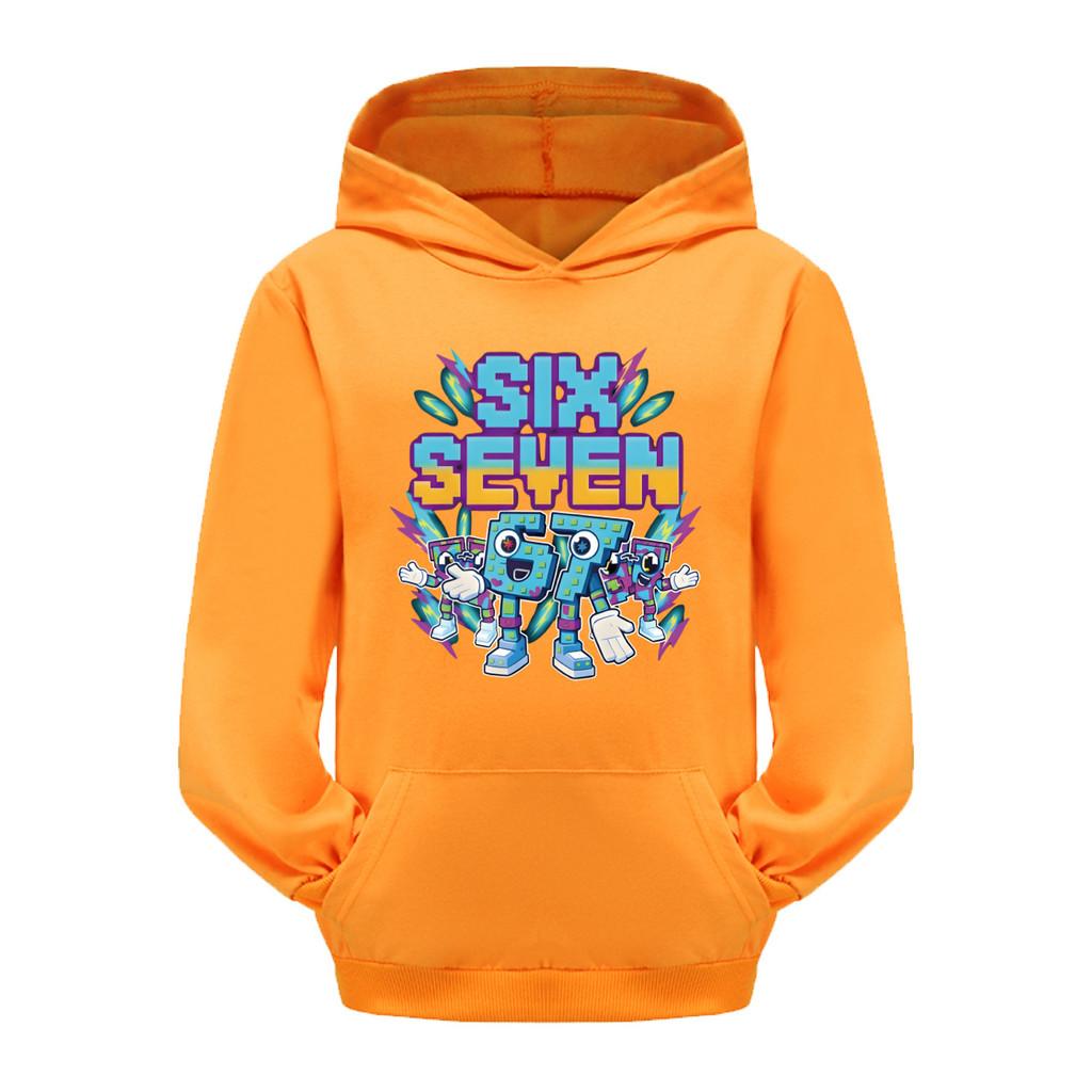 

5220 Дитячі хлопчики Дівчата Вкрасти Brainrot 67 Шість Сім Принтовані Повсякденні Толстовки з Довгими Рукавами Топ 120cm помаранчевий