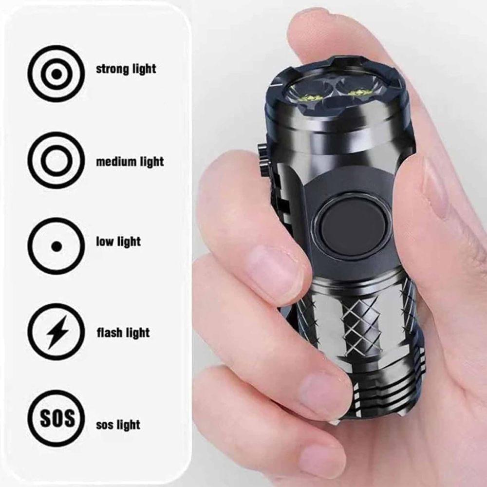 Pocket Portable Three-eyed Monster Mini Flash Super Strong Flashlight, Thumb Size Flashlight