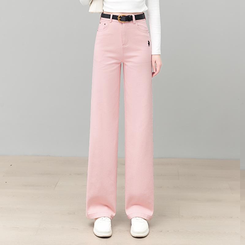 

Women’s High-Waisted Yellow Wide-Leg Floor-Length Jeans - Spring 2026 Edition XL /29 [recommended for 115-125 jin] рожевий