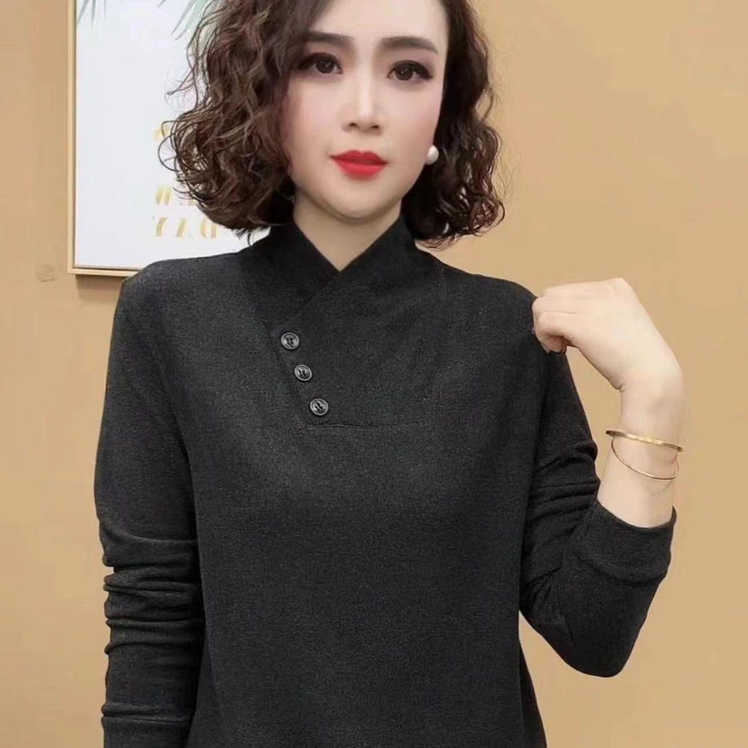 

Универсальный женский облегающий топ с длинным рукавом в корейском стиле 2025 2X-Large