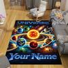 Custom 1Pc Universe Galaxy Flannel Personalized Rug Non Slip Floor Mat Soft Carpet for Living Bedroom Office Home Decor Gift