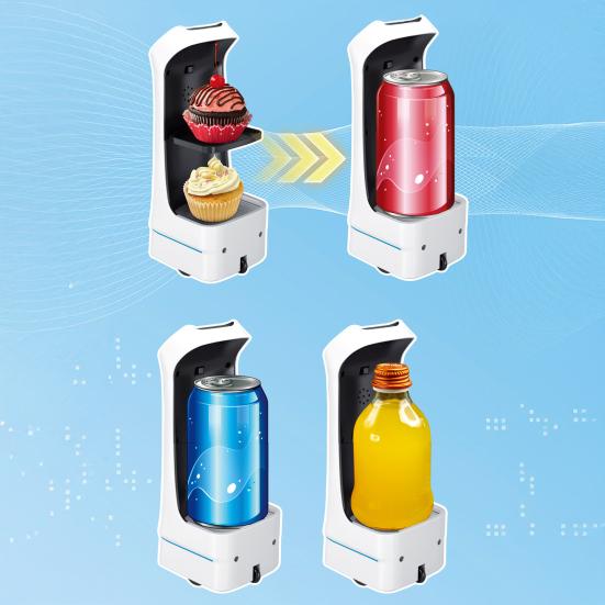 Fernbedienbarer Lebensmittellieferroboter 2,4 GHz RC Roboter Spielzeug mit abnehmbarer Basis Kinder Erwachsene Mini Interaktives leuchtendes intelligentes Robotikspielzeug