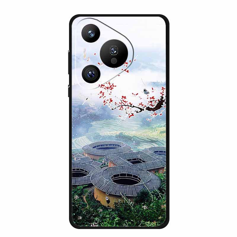 Huawei Pura 70 Pro Retro Embossed Texture Phone Case - Soft Color Painting Style