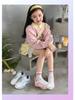 Autumn Fashion Girls' Sports Shoes with Rotating Buckle - Leather Surface for Primary School Students