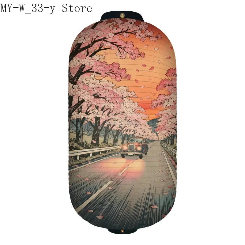 25x50cm Japanese-style Cherry Blossoms Cloth Lantern Ukiyo-e Traditional Printed Lantern Izakaya Cuisine Wedding Party Decor