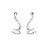 925 Sterling Silver Snake Engagement Small Stud Earrings For Women Wedding Luxury Jewelry Ladies Accessories Prevent Allergies