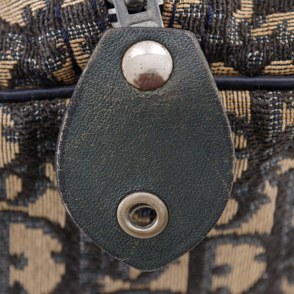 Dior Trotter Boston Bag Mini Boston Vintage Beige Canvas Unisex Used