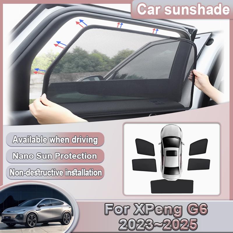 For XPeng G6 Accessories 2023 2024 2025 Car Mesh Sunshade Window Magnetic Visor Sun Shade Privacy Curtain Auto Parts Protection